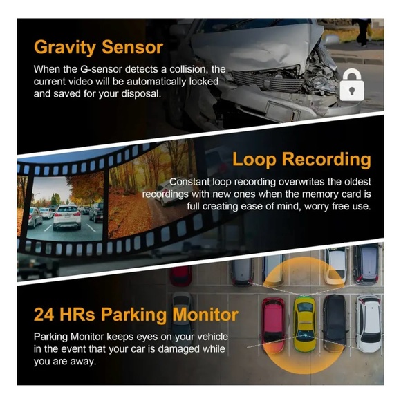 Rexing - M2 2K Front and Rear Mirror Dash Cam with Smart BSD ADAS GPS - Black - Picture 10 of 10